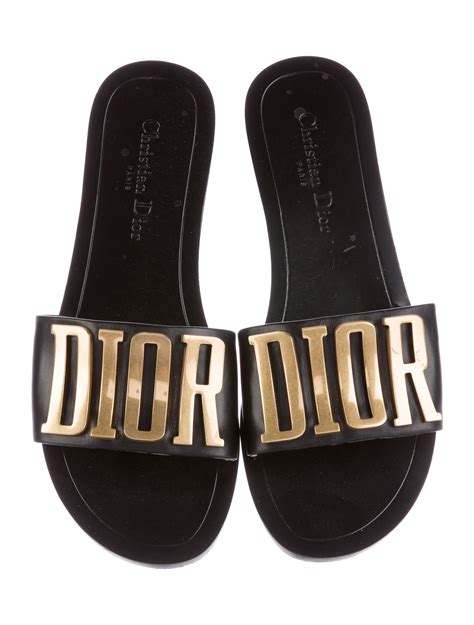 christian dior black slides|Christian Dior sandals outfit.